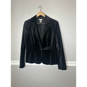 NNT Cashe' Women's Black Velvet Suit Jacket Blazer Y2K Sz 12